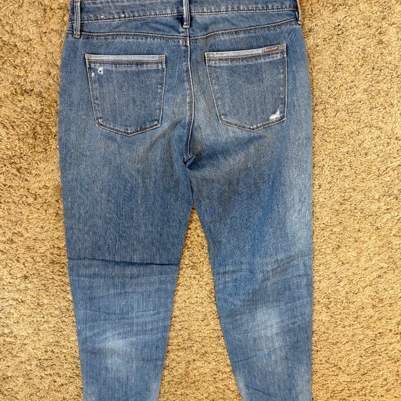 WHBM Jeans Womens 2 Blue The Girlfriend Distressed Light Wash Stretch - Picture 4 of 4